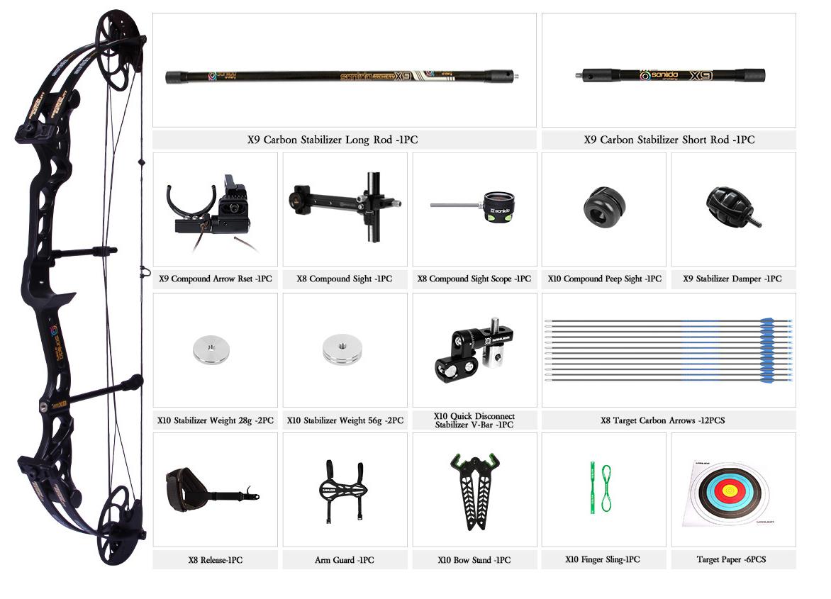 Спортивный подростковый блочный лук Sanlida Hero X8 Beginner PRO KIT