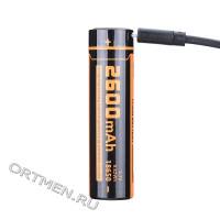 Аккумулятор 18650 FiTorch (2600 mAh) с зарядкой USB