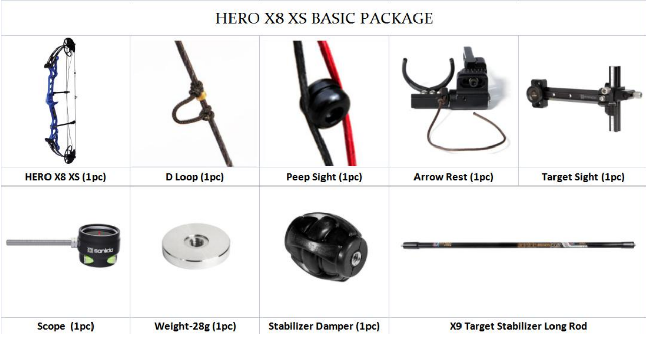 Спортивный подростковый блочный лук Sanlida Hero X8 XS KIT