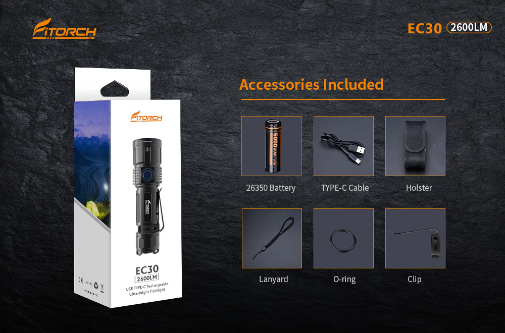 Фонарь FiTorch EC30 туристический компактный (USB зарядка)